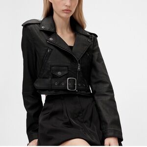 GAP Zac Posen Black Leather Jacket Classic Moto NWT. SIZE MEDIUM. 🖤